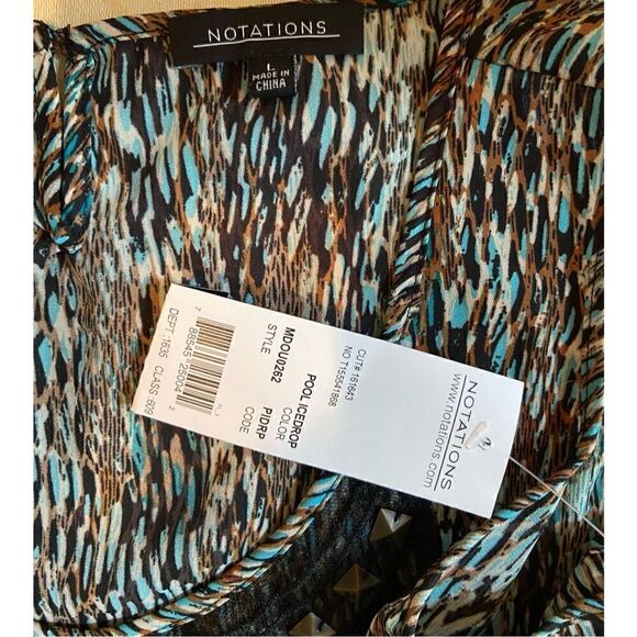 Notations Women's Sleeveless, Scoop Neck with Embellishments Large Animal Print- - Picture 4 of 4